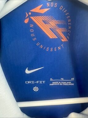 Nike Men’s Dri-FIT Blue Shirt with Orange Graphic